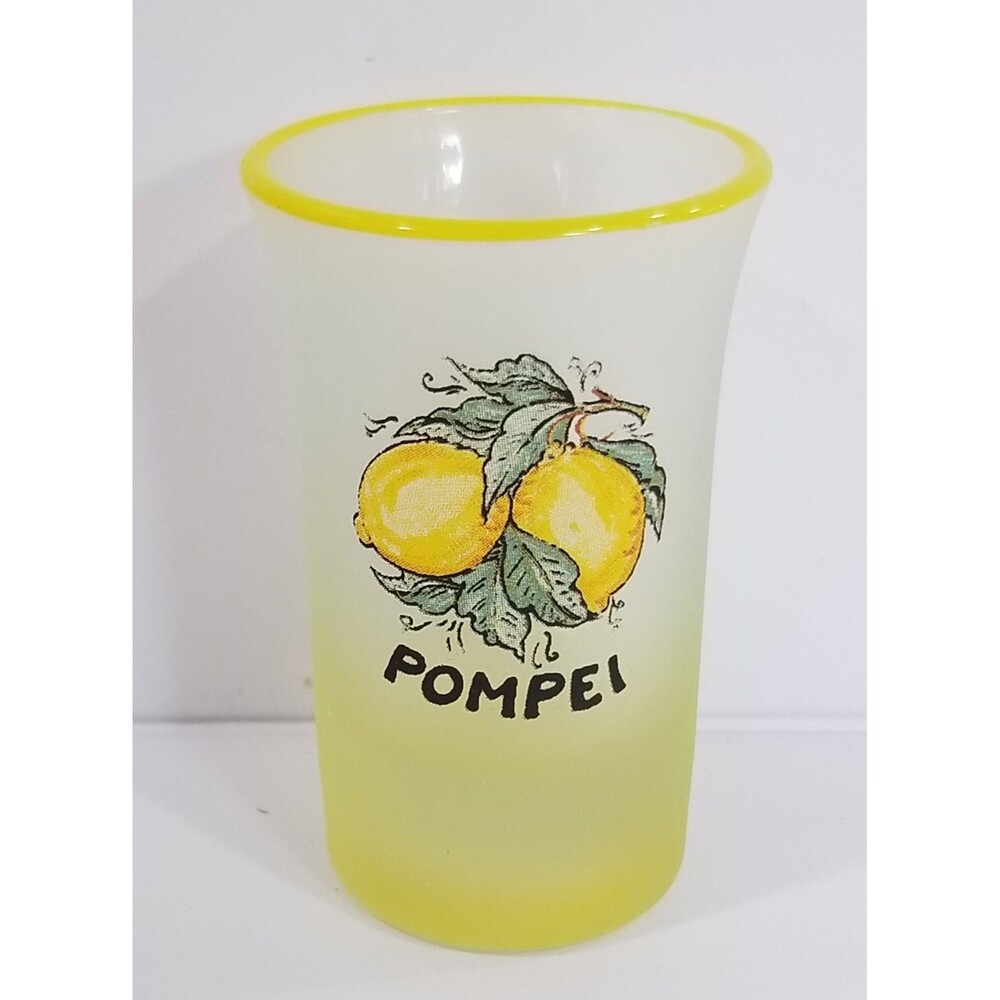 Pompei Frosted Yellow Glass limoncello Lemon Design shot glass